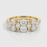 oval natural diamond band ring in 14k gold