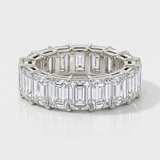 emerald cut natural diamond band ring in 14k gold white gold
