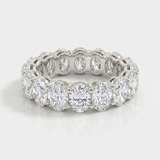 oval natural diamond eternity band ring in 14k gold white gold