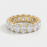 oval natural diamond eternity band ring in 14k gold
