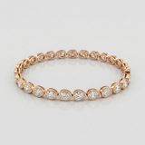Pear Shape Lab-Grown Diamond Bezel Tennis Bracelet
