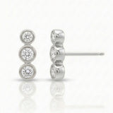Round Natural Diamond Drop Stud Earrings