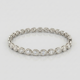Pear Shape Lab-Grown Diamond Bezel Tennis Bracelet