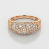 criss cross pave natural diamond ring in 14k gold rose gold