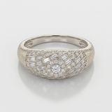 criss cross pave natural diamond ring in 14k gold white gold
