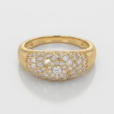 criss cross pave natural diamond ring in 14k gold