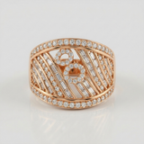 geometric pave natural diamond band ring in 14k gold rose gold