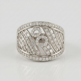 geometric pave natural diamond band ring in 14k gold white gold