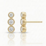 Round Natural Diamond Drop Stud Earrings