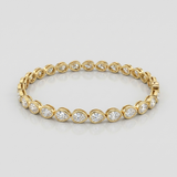 Pear Shape Lab-Grown Diamond Bezel Tennis Bracelet
