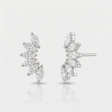 marquise shape natural diamond stud earrings in 14k gold white gold