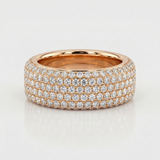 wide pave natural diamond band ring in 14k gold rose gold