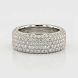wide pave natural diamond band ring in 14k gold white gold