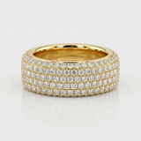 wide pave natural diamond band ring in 14k gold