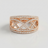 openwork infinity pave natural diamond band ring in 14k gold rose gold