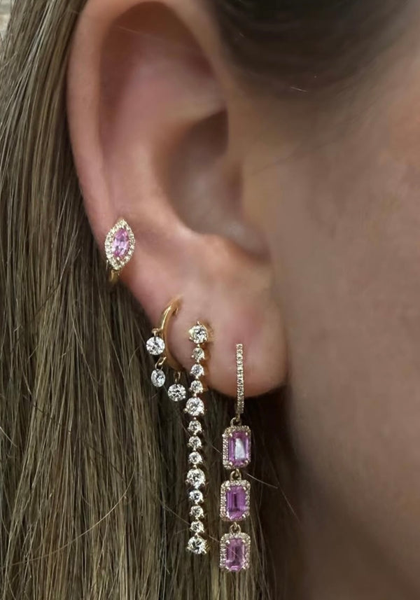 Pink Sapphire Huggies