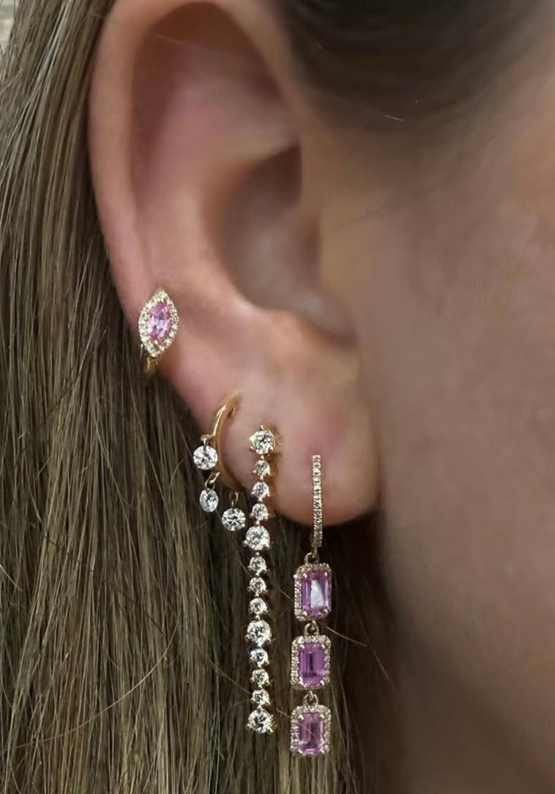 Pink Sapphire Huggies