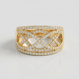 openwork infinity pave natural diamond band ring in 14k gold