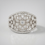 geometric open circle natural diamond band ring in 14k gold white gold