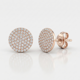 natural diamond cluster stud earrings classic in 14k gold rose gold
