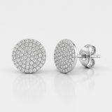 natural diamond cluster stud earrings classic in 14k gold white gold