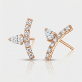 Round & Pear Shape Natural Diamond Drop Earrings