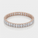 emerald cut lab-grown diamond tennis bracelet in 14k gold rose gold