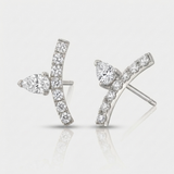 Round & Pear Shape Natural Diamond Drop Earrings