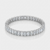 emerald cut lab-grown diamond tennis bracelet in 14k gold white gold