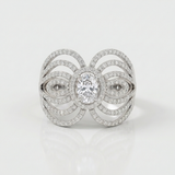multi loop pave natural diamond ring in 14k gold white gold
