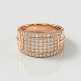 baguette pave natural diamond band ring in 14k gold rose gold