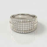 baguette pave natural diamond band ring in 14k gold white gold