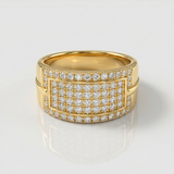 baguette pave natural diamond band ring in 14k gold