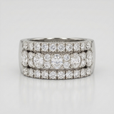 wide multi-row pave natural diamond band ring in 14k gold white gold