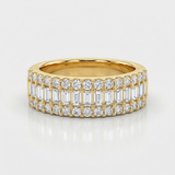 classic multi-row pave natural diamond band ring in 14k gold