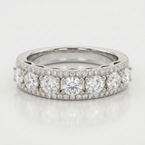alternating round natural diamond band ring in 14k gold white gold