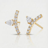 Round & Pear Shape Natural Diamond Drop Earrings