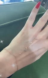 David star 14k gold ‘n diamonds hand chain