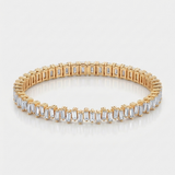 emerald cut natural diamond tennis bracelet in 14k gold