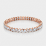 emerald cut natural diamond tennis bracelet in 14k gold rose gold