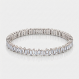 emerald cut natural diamond tennis bracelet in 14k gold white gold