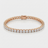 round natural diamond classic tennis bracelet in 14k gold rose gold