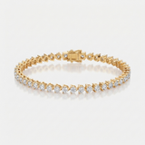 alternating shape natural diamond tennis bracelet in 14k gold