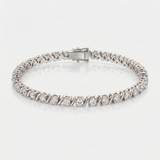 twist link natural diamond tennis bracelet in 14k gold white gold
