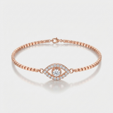 round natural diamond station bracelet in 14k gold rose gold