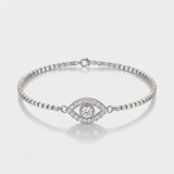 round natural diamond station bracelet in 14k gold white gold