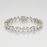 mixed shape zigzag natural diamond tennis bracelet in 14k gold white gold