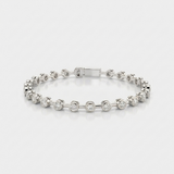 bezel set natural diamond tennis bracelet in 14k gold white gold