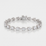mixed shape alternating natural diamond tennis bracelet in 14k gold white gold