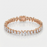marquise shape natural diamond tennis bracelet in 14k gold rose gold